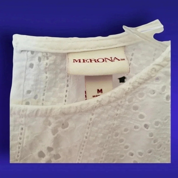Merona flowy long sleeve blouse size M white - Picture 8 of 10